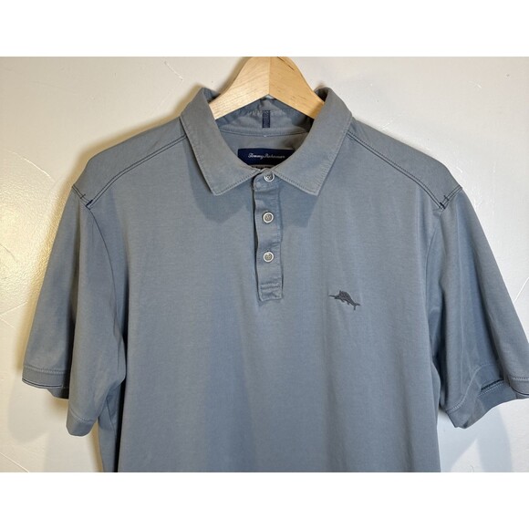 Tommy Bahama Island Zone Short Sleeve Shirt Men's Size Medium Gray Blue - Picture 2 of 12